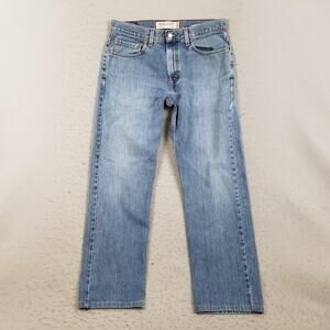 Levis 505 Jeans Mens 32x30 Blue Light Wash Straight 100% Cotton Denim Pants
